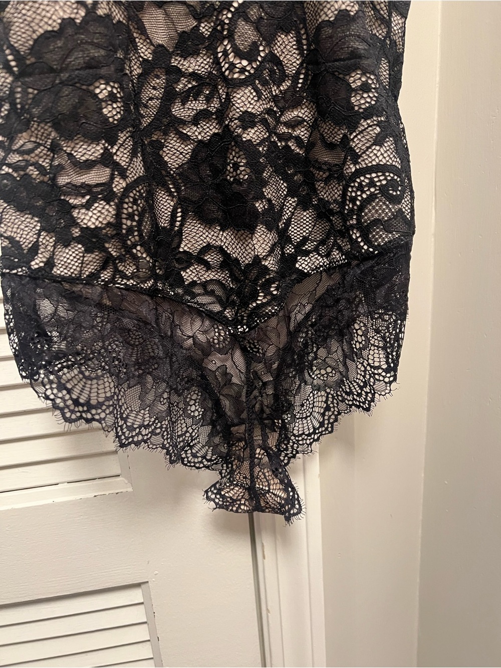 Sheer Black Lace Chemise Slip - Elegant Floral Design i have extra large and 2XL